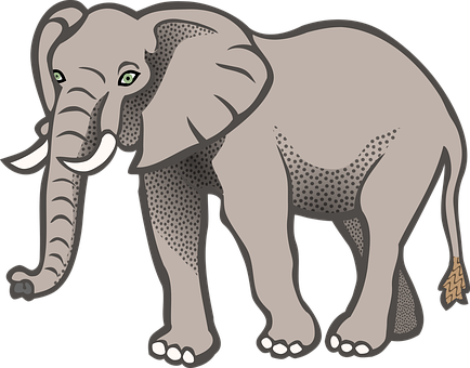 Cartoon Elephant Illustration PNG Image