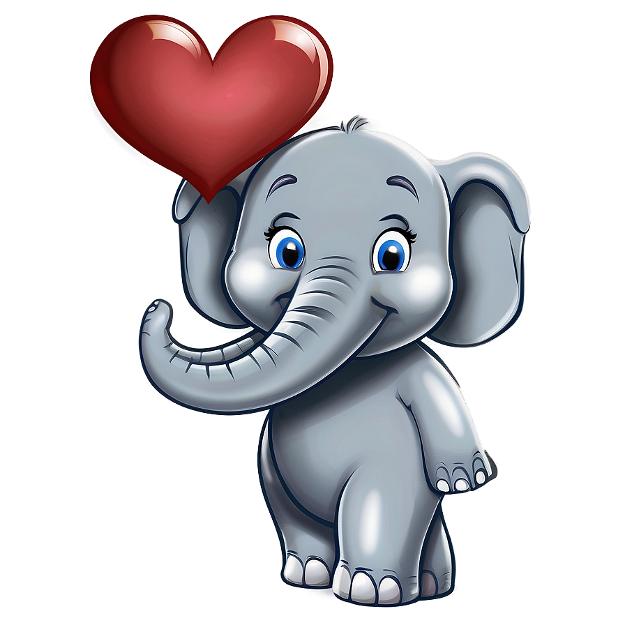 Cartoon Elephant In Love Png 5 PNG Image