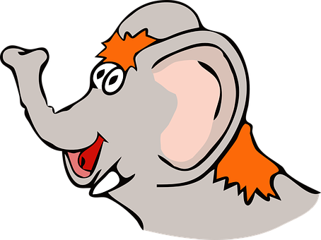 Cartoon Elephant Profile PNG Image