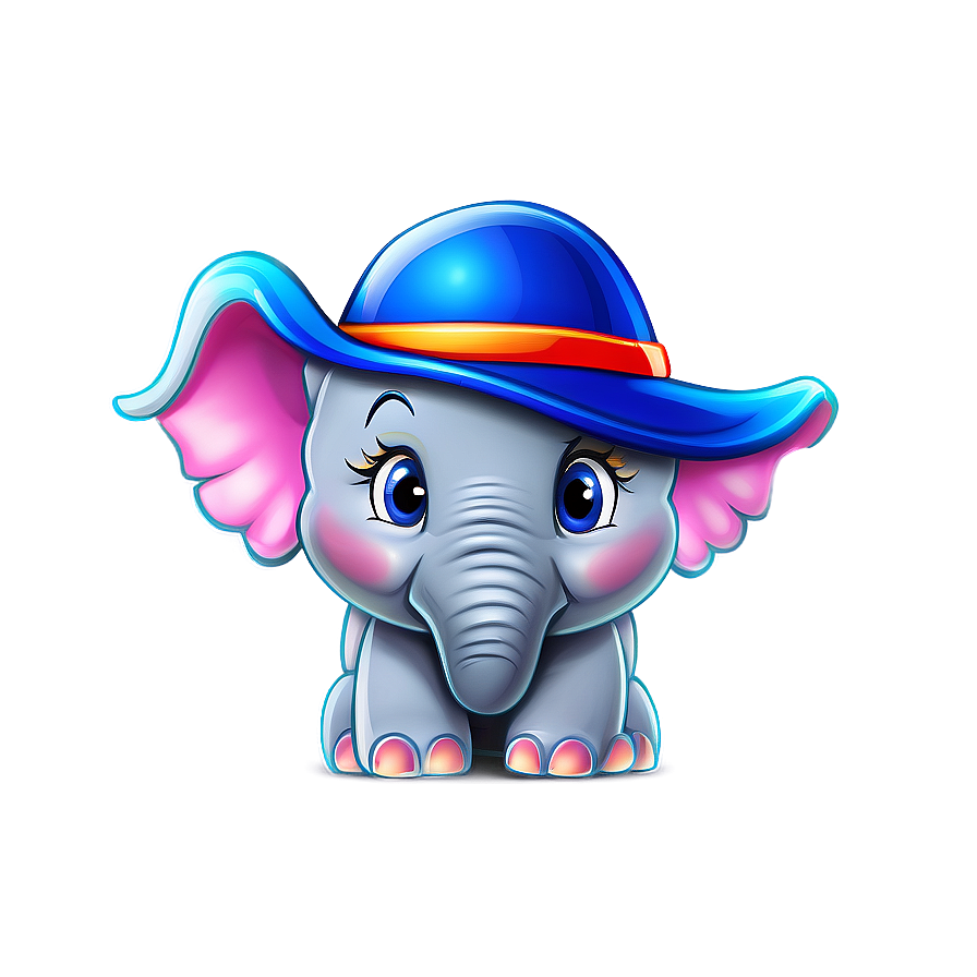 Cartoon Elephant With Hat Png 06272024 PNG Image