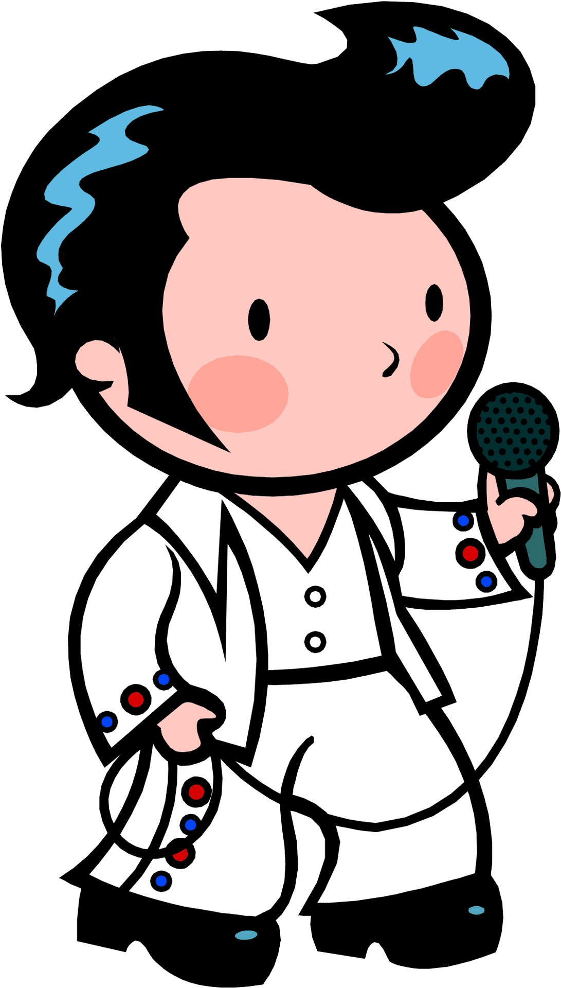 Cartoon Elvis Singing Illustration.png PNG Image