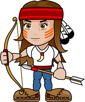 Cartoon Female Archer PNG Image