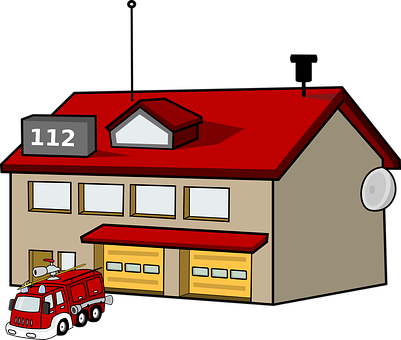 Cartoon Fire Station112 PNG Image