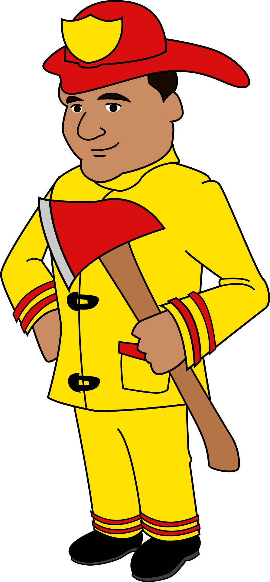 Cartoon Firefighterwith Axe.png PNG Image