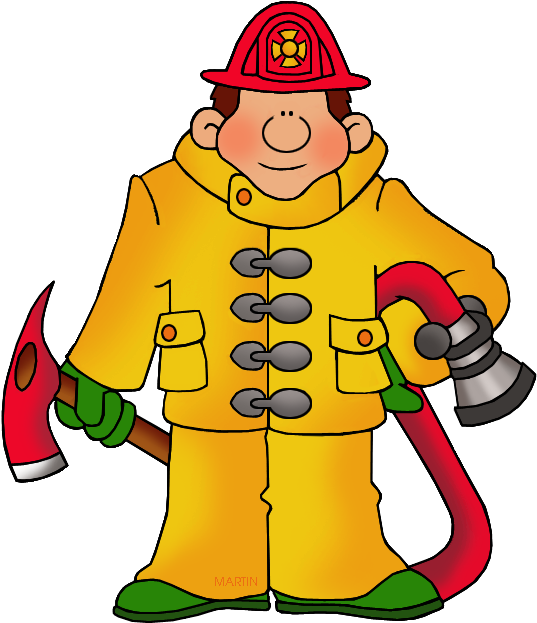 Cartoon Firefighterwith Axeand Hose PNG Image