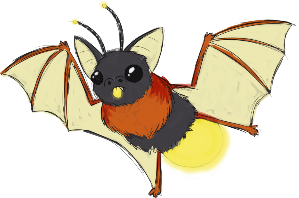 Cartoon Firefly Bat Hybrid PNG Image