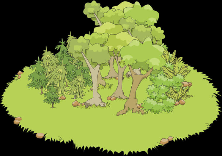 Cartoon Forest Illustration PNG Image