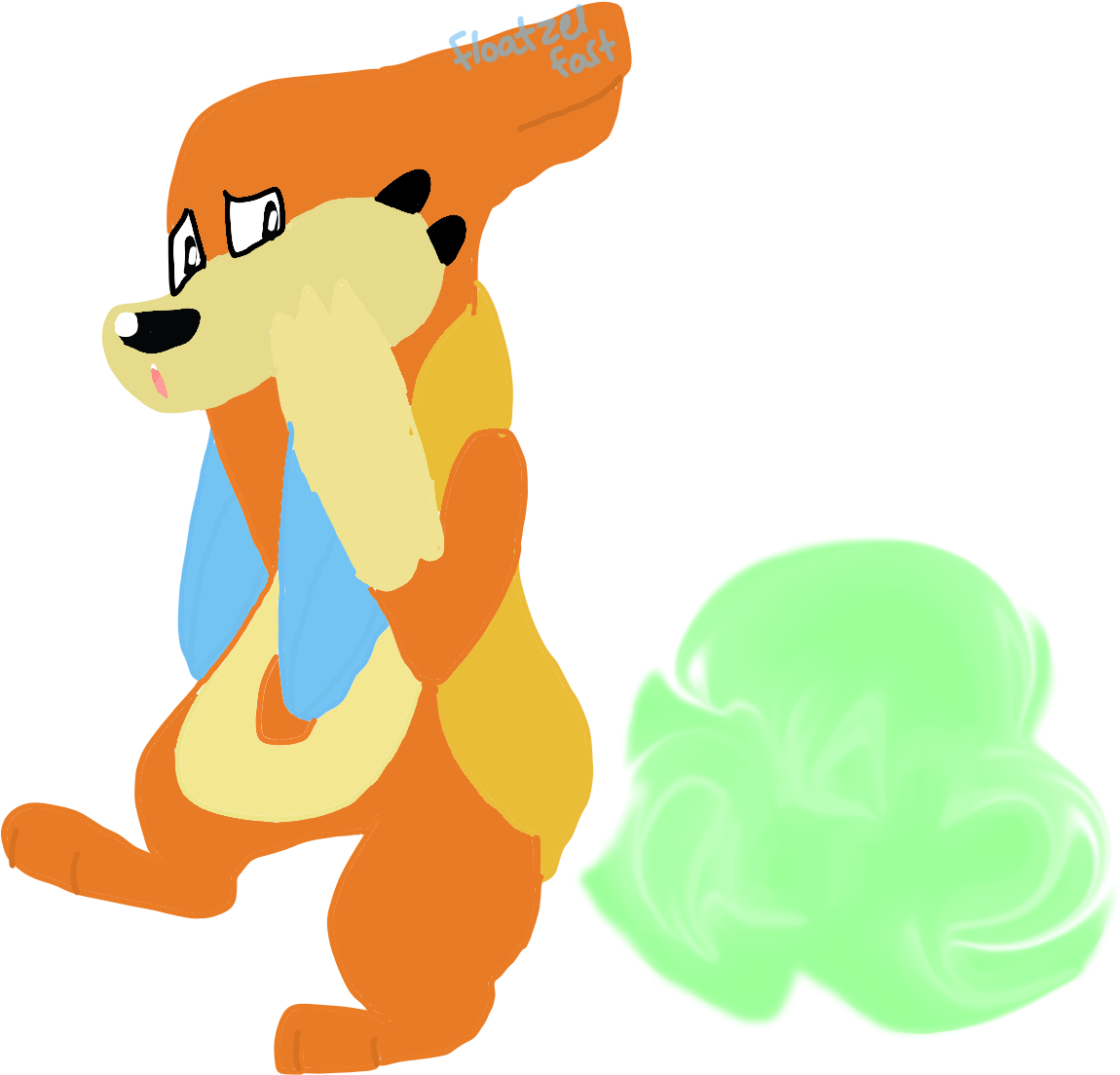 Cartoon Fox Farting Illustration PNG Image