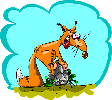 Cartoon Fox Hunting Prey PNG Image