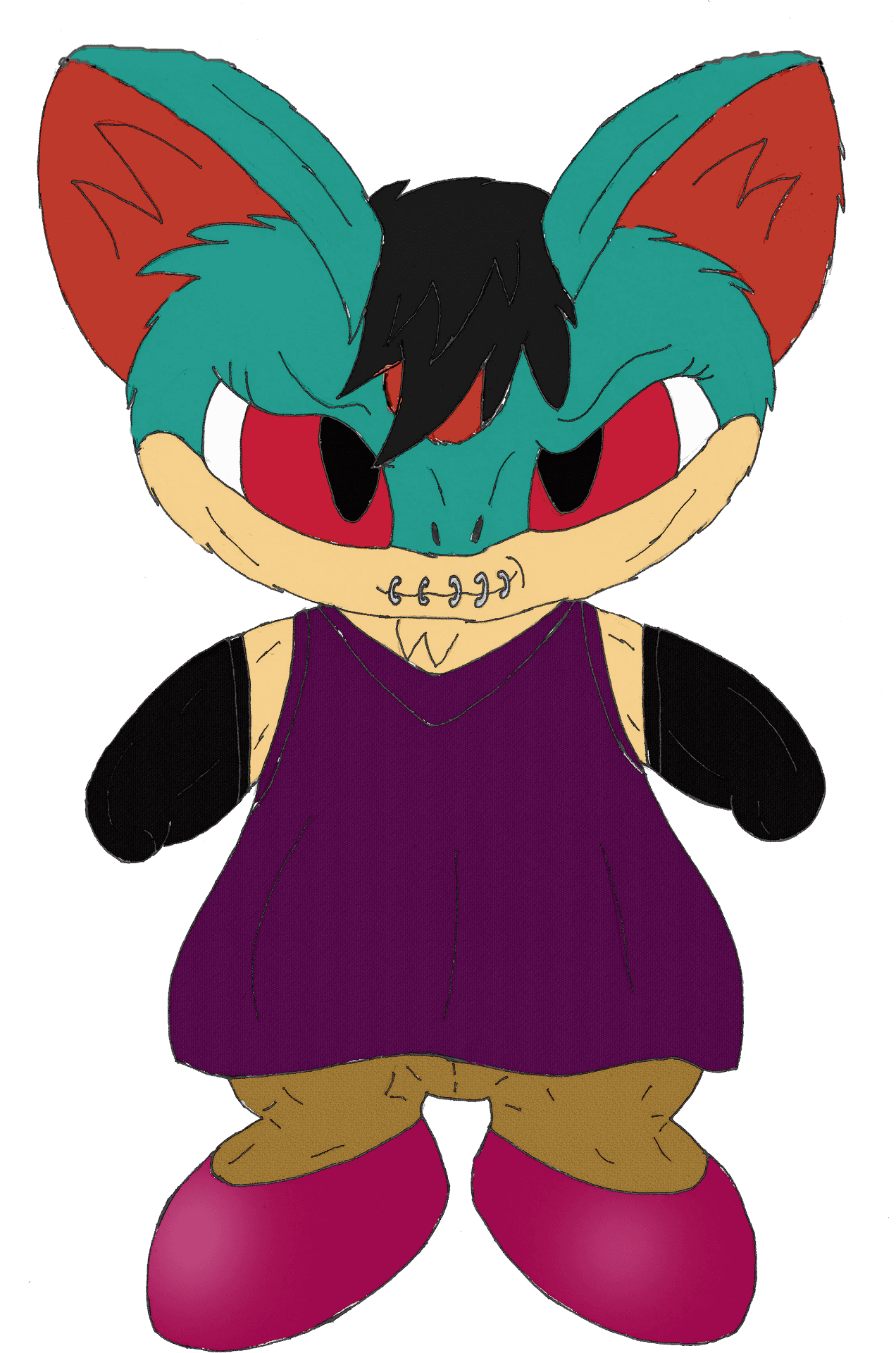 Cartoon_ Fox_with_ Lip_ Piercing PNG Image