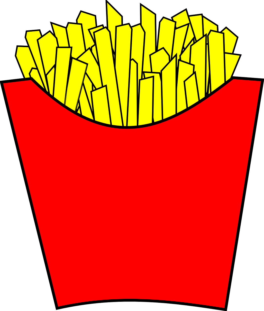 Cartoon French Friesin Red Container PNG Image