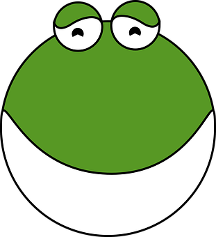 Cartoon Frog Face Graphic PNG Image