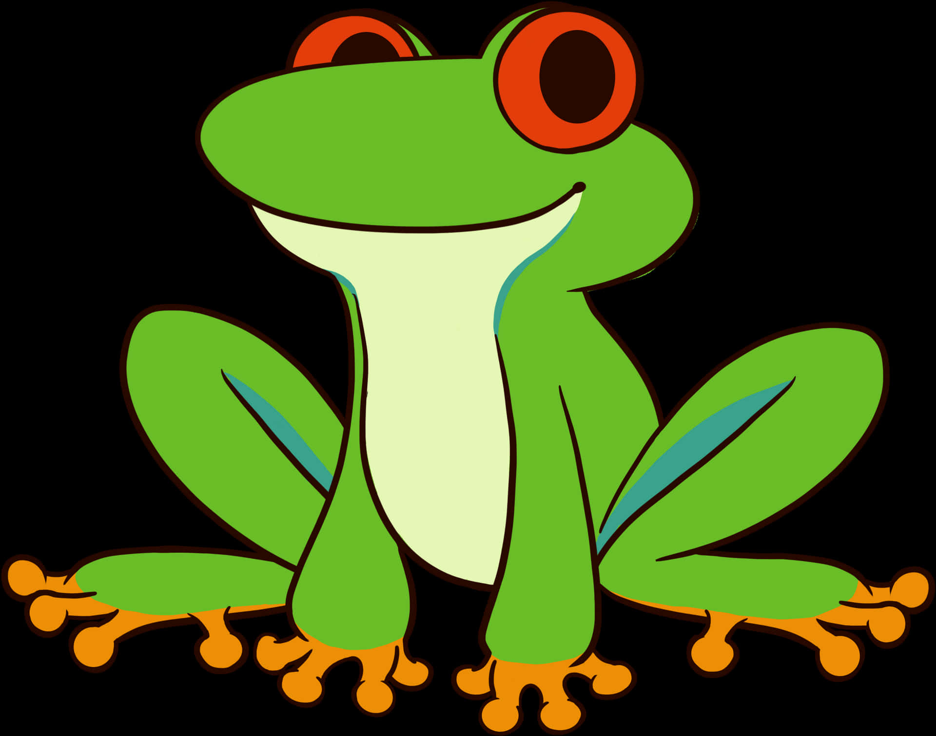 Cartoon Frog Illustration PNG Image