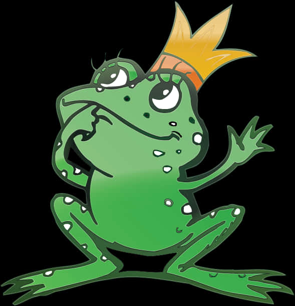 Cartoon Frog King Crown PNG Image