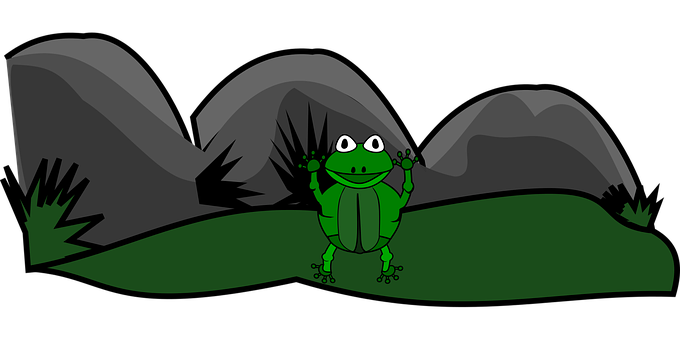 Cartoon Frog Nighttime Scene PNG Image