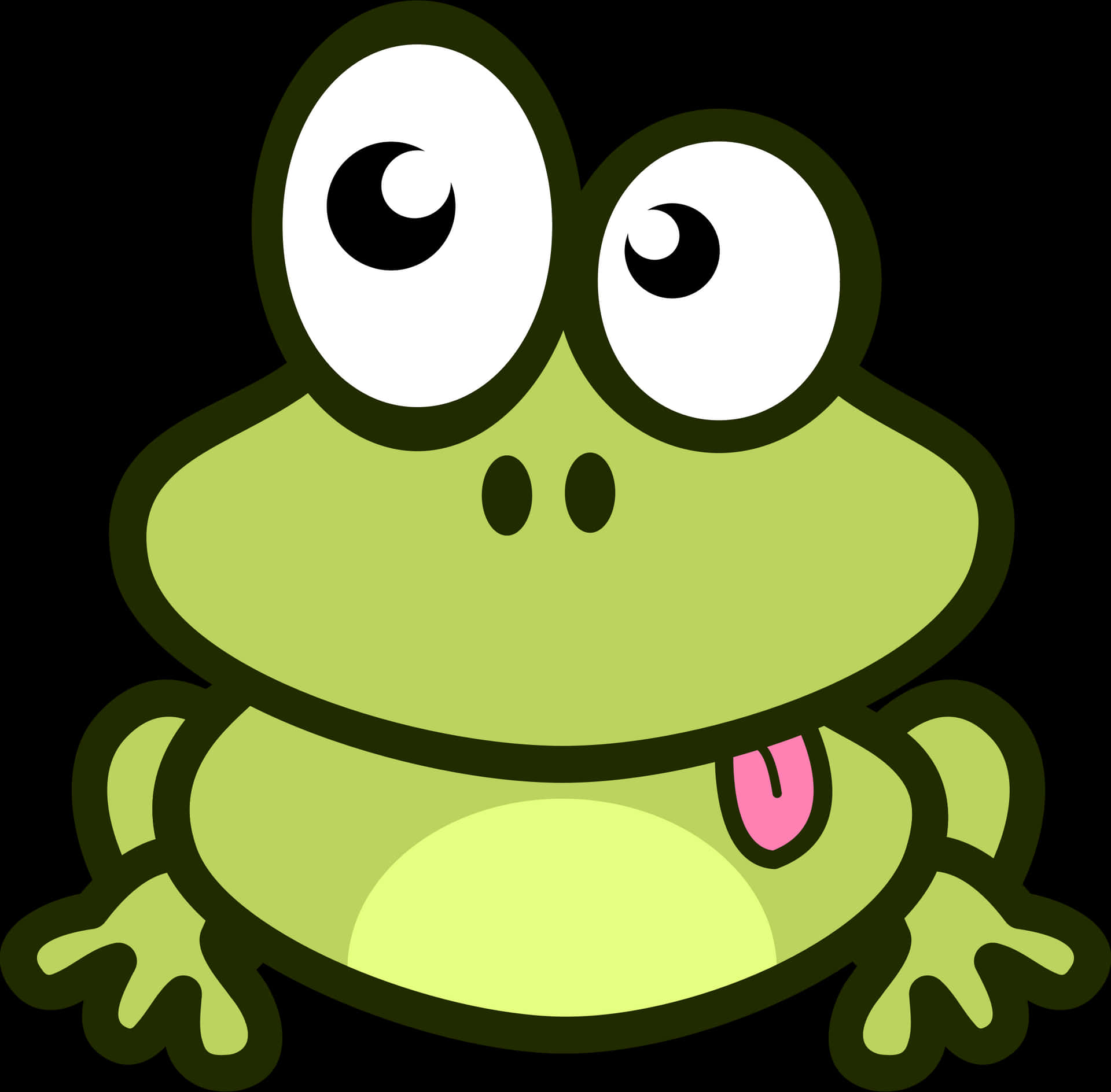 Cartoon Frog Sticking Out Tongue PNG Image