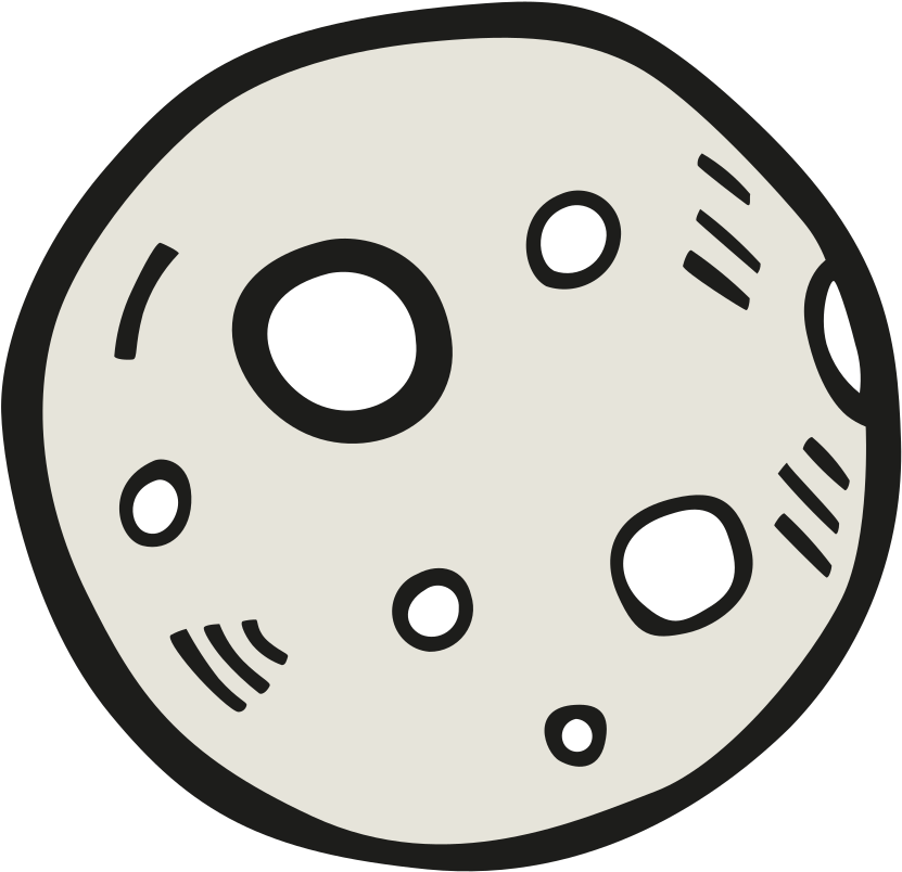 Cartoon Full Moon Graphic PNG Image