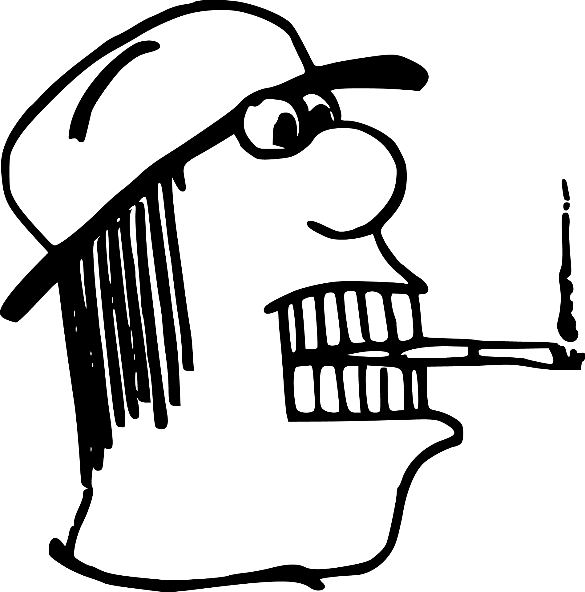 Cartoon Gangster Profile Silhouette PNG Image