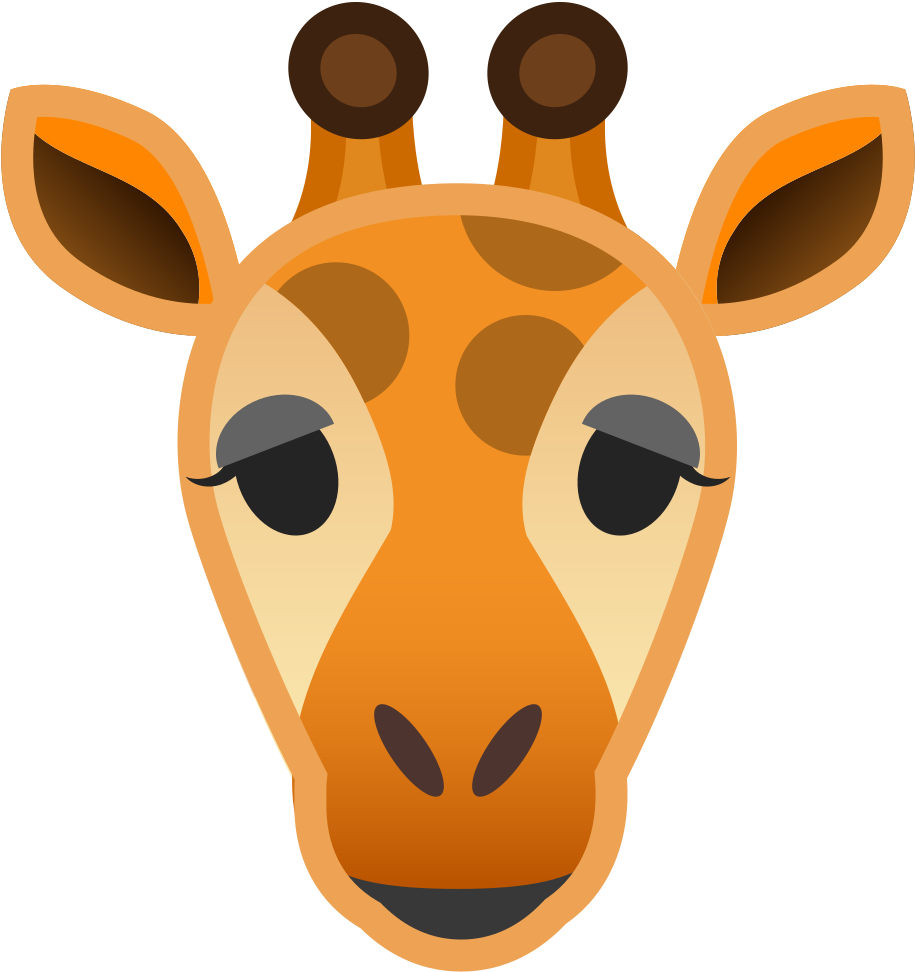 Cartoon Giraffe Face Graphic PNG Image