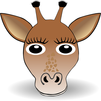 Cartoon Giraffe Face Graphic PNG Image