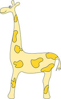 Cartoon Giraffe Standing PNG Image