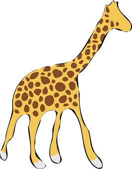 Cartoon Giraffe Standing Graphic PNG Image