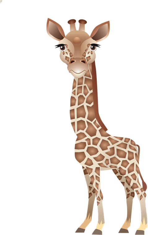 Cartoon Giraffe Standing PNG Image