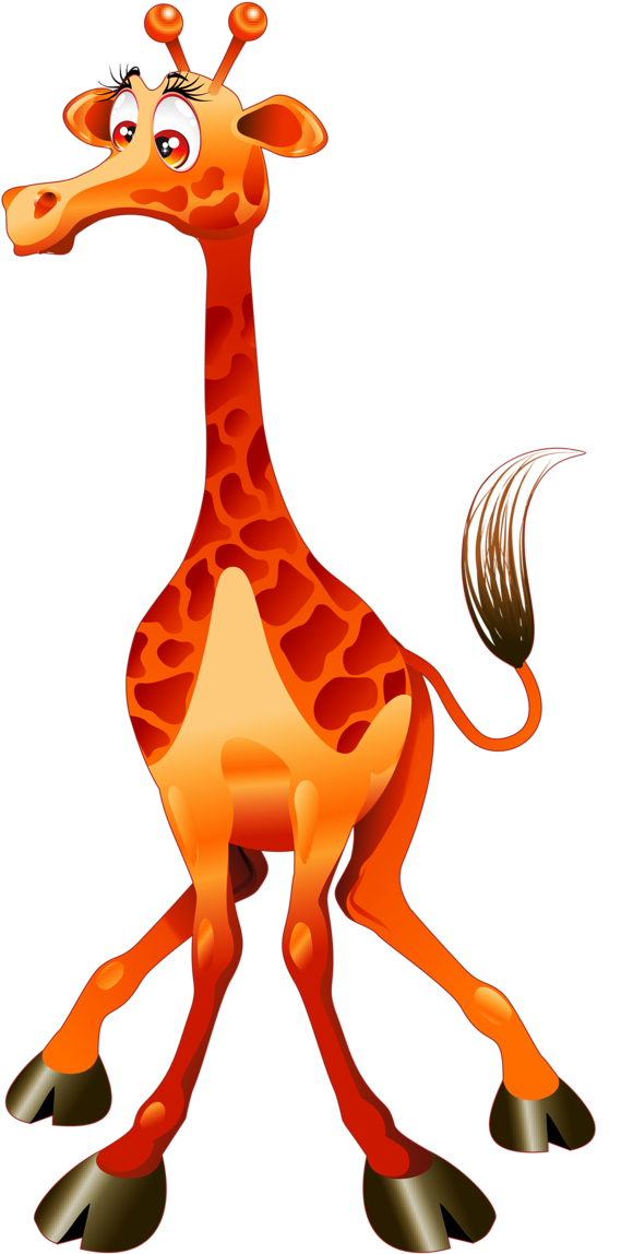 Cartoon Giraffe Standing PNG Image