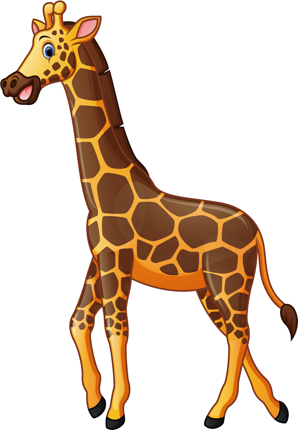 Cartoon Giraffe Standing PNG Image