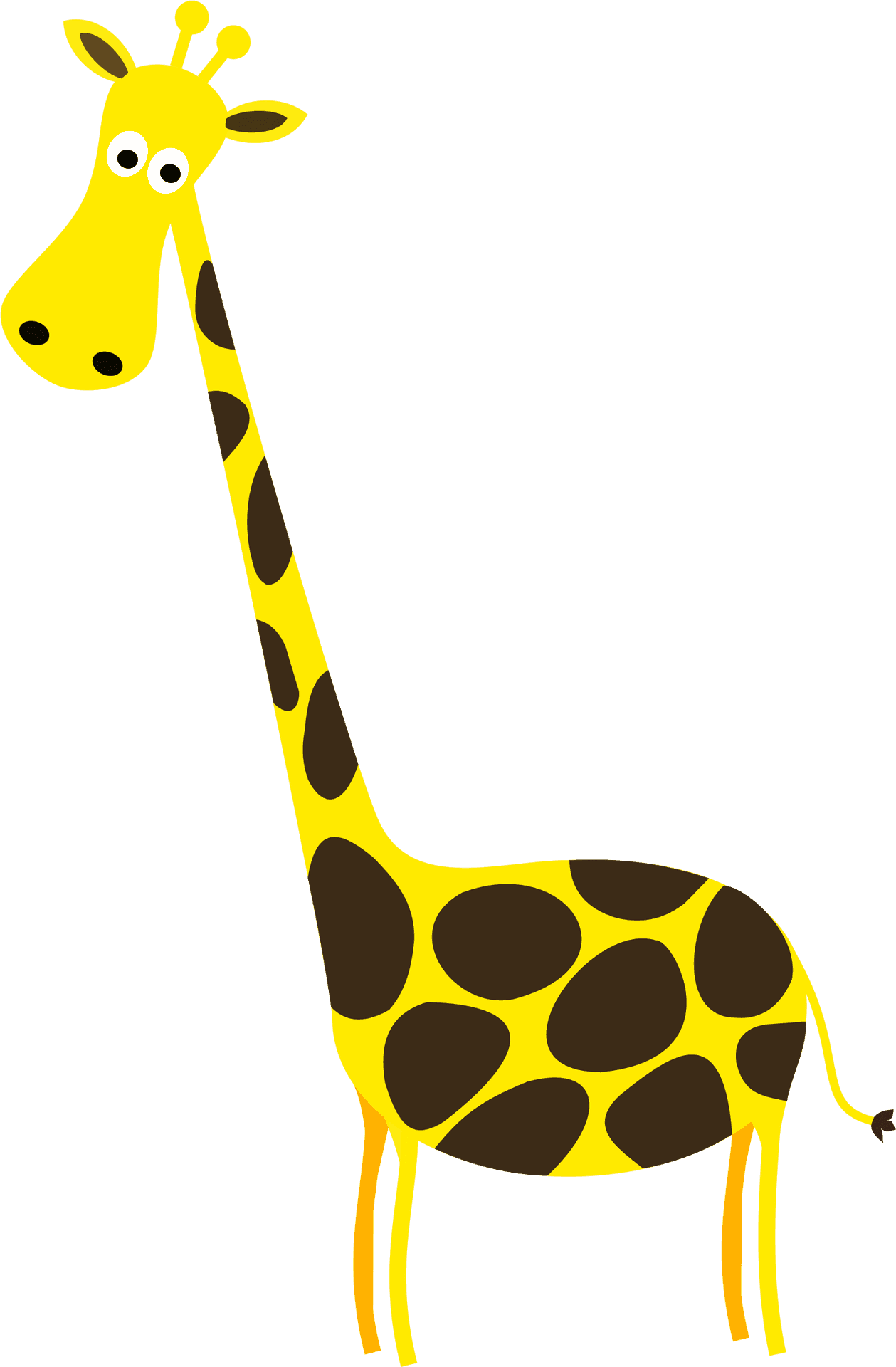 Cartoon Giraffe Standing PNG Image