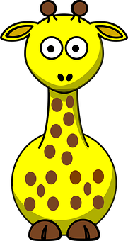 Cartoon Giraffe Yellow Background PNG Image