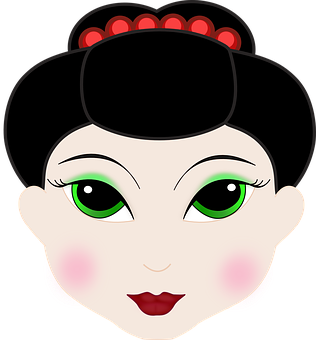 Cartoon Girl Portrait Vector PNG Image