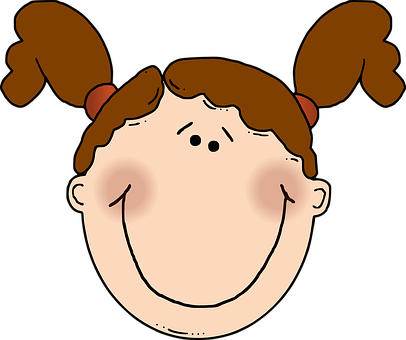 Cartoon Girl Smiling Face PNG Image