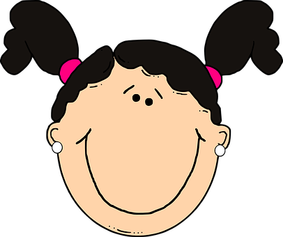 Cartoon Girl Smiling Vector PNG Image