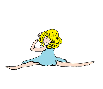 Cartoon Girl Split Jump Illustration PNG Image