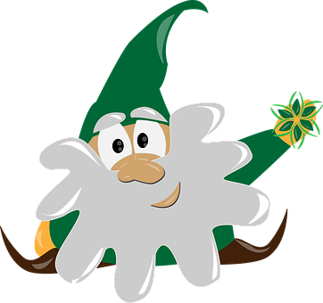 Cartoon_ Gnome_with_ Star_ Wand PNG Image