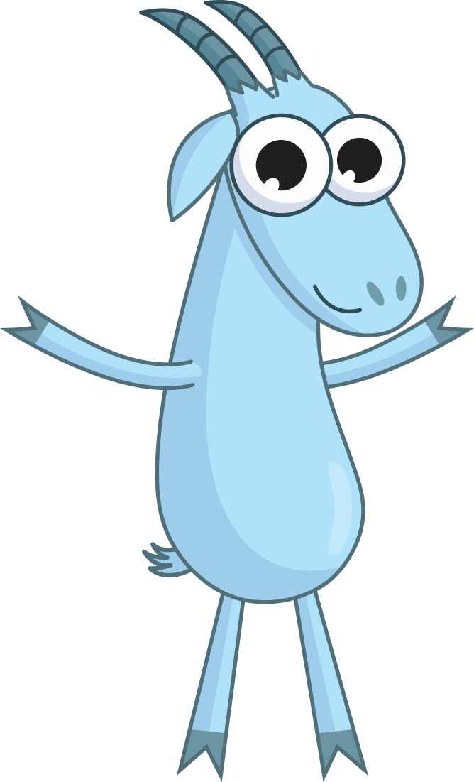 Cartoon Goat Character PNG Image