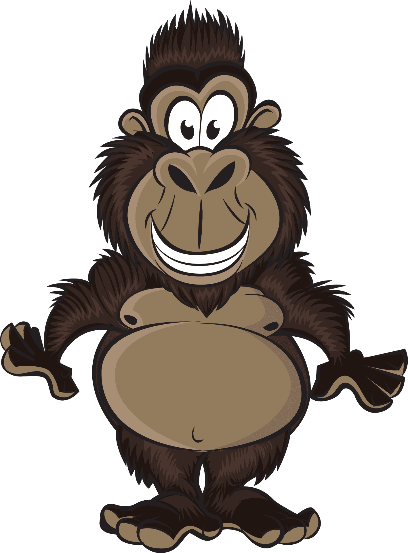 Cartoon Gorilla Smiling.png PNG Image