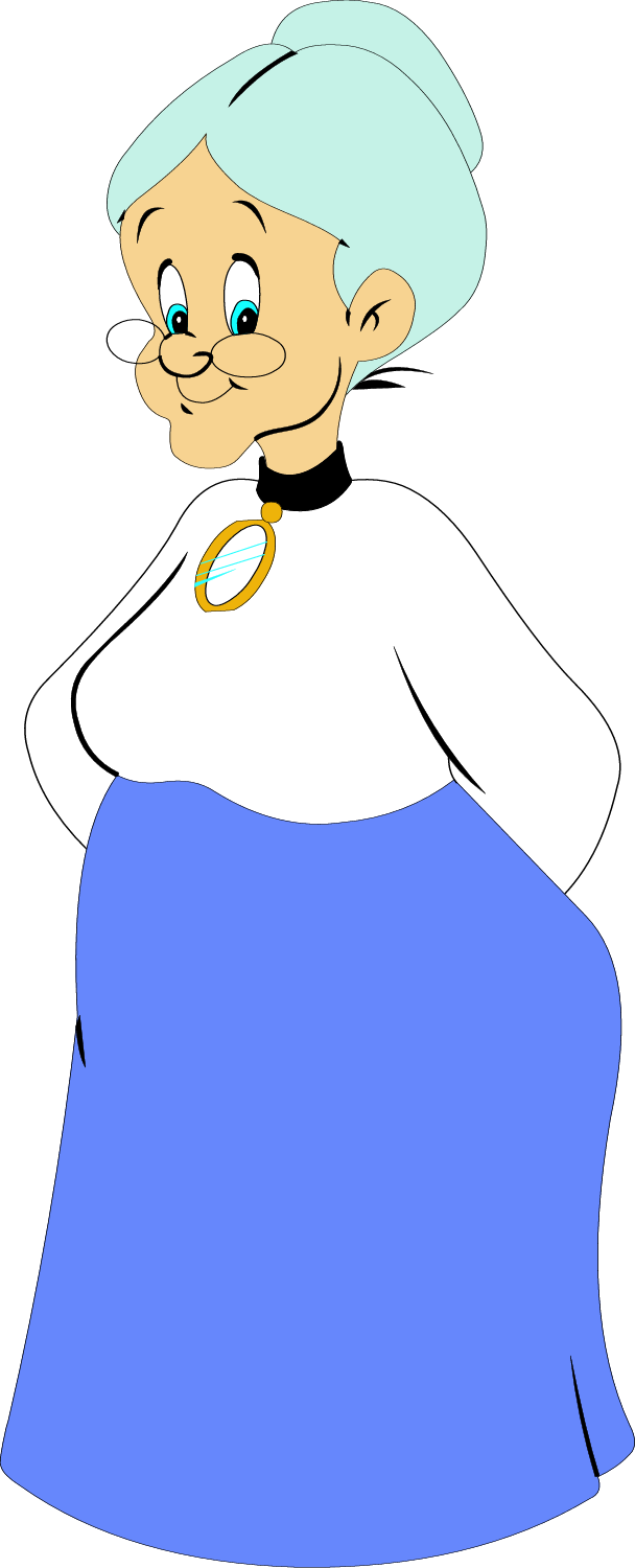 Cartoon Grandmother Character PNG Image