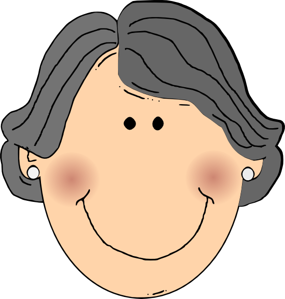 Cartoon Grandmother Face PNG Image