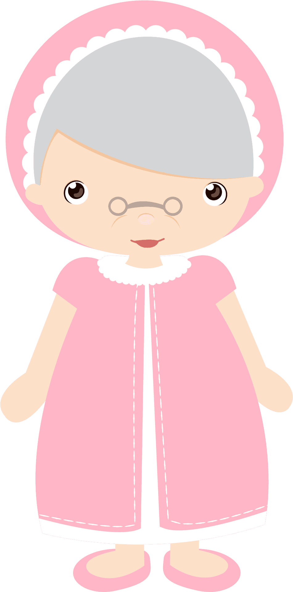 Cartoon Grandmother Illustration.png PNG Image