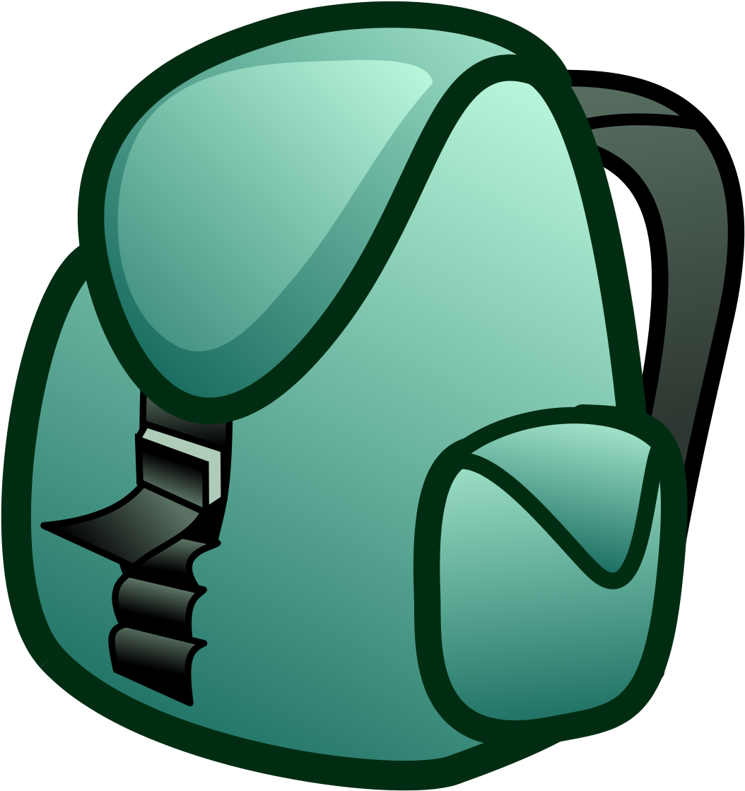 Cartoon Green Backpack Graphic PNG Image