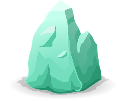 Cartoon Green Crystal Rock PNG Image