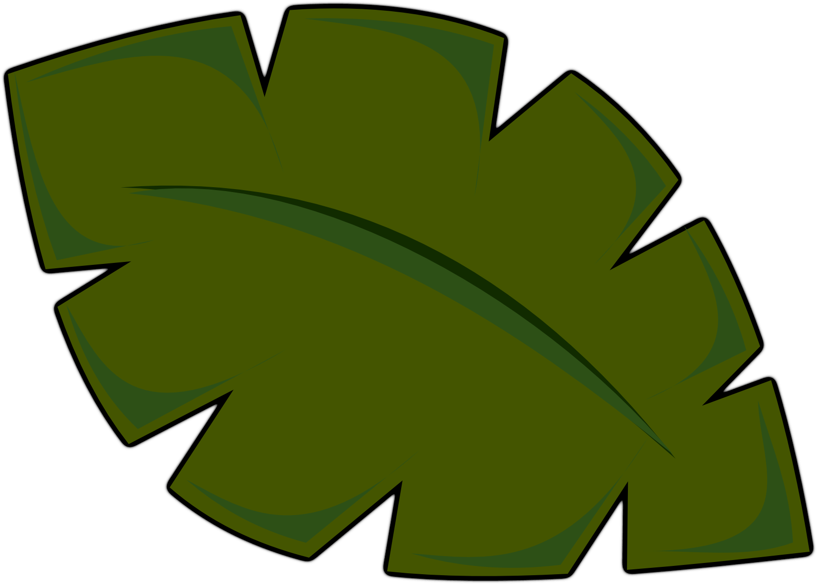 Cartoon Green Leaf Graphic PNG Image