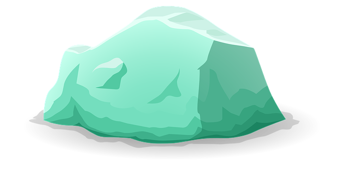 Cartoon Green Rock Vector PNG Image