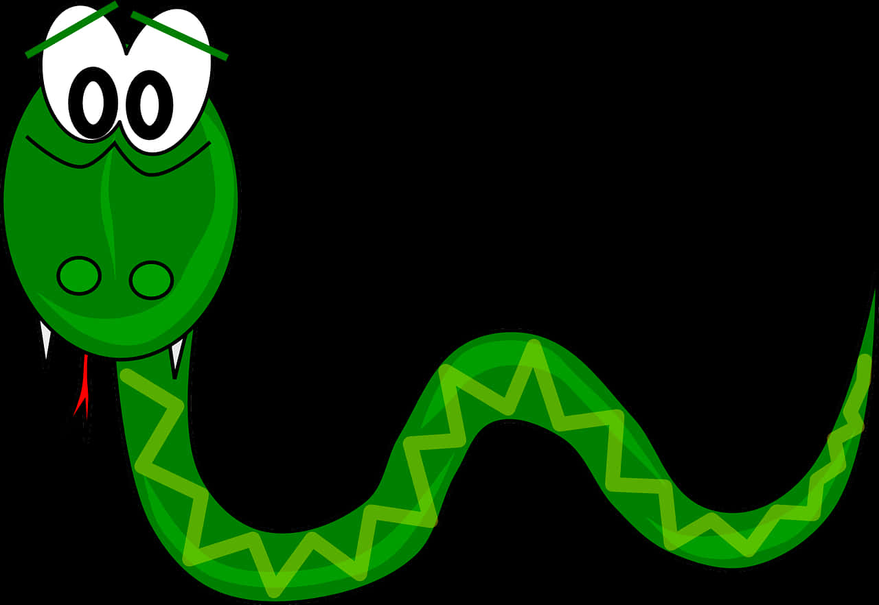 Cartoon Green Snake PNG Image