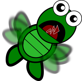 Cartoon Green Turtle Graphic PNG Image