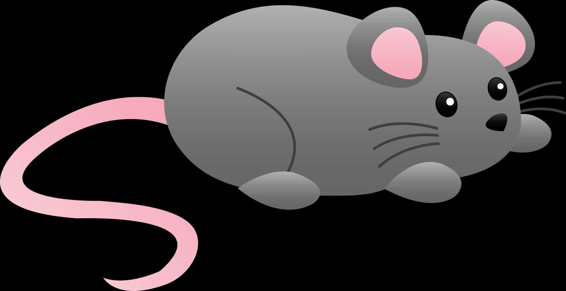 Cartoon Grey Rat Illustration PNG Image