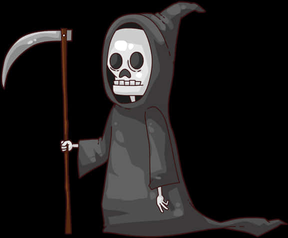 Cartoon Grim Reaper Standing PNG Image