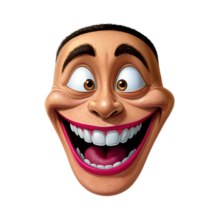 Cartoon Grin Expression Png Bxw PNG Image